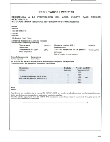 Bata Sanitaria Quirúrgica de un solo uso (certificada)