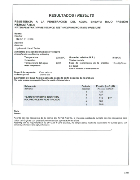 Bata Sanitaria Quirúrgica de un solo uso (certificada)