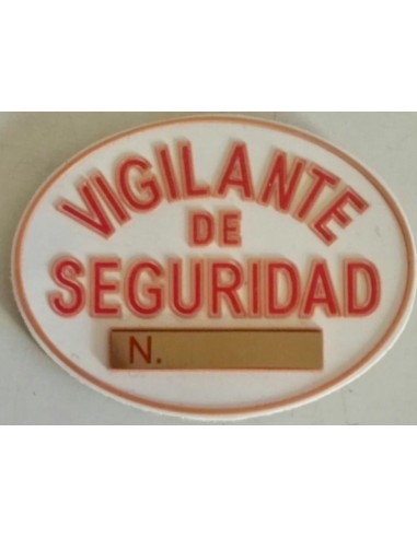 PLACA HOMOLOGADA VIGILANTE SEGURIDAD PVC