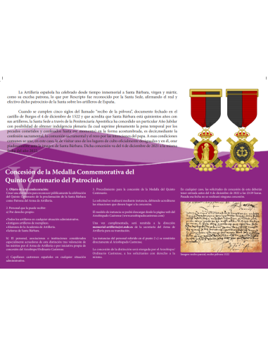  Medalla Conmemorativa del Quinto Centenario de Santa Bárbara 