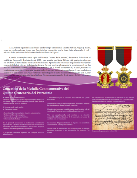  Medalla Conmemorativa del Quinto Centenario de Santa Bárbara 