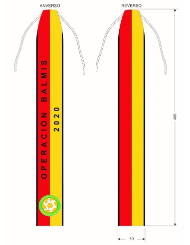 Corbata Bordada para Banderín de la Operación Balmis 