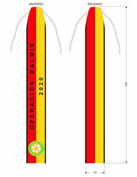 Corbata Bordada para Banderín de la Operación Balmis 