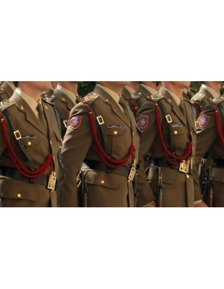 Cordón Rojo de Gala con cabetes Tropa Ejército de Tierra 