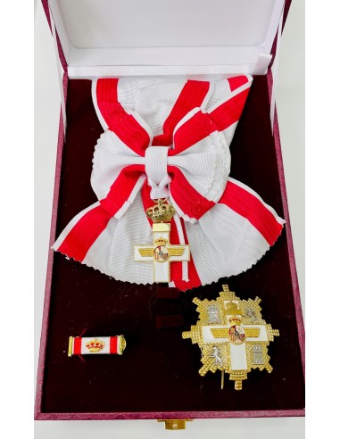 Gran Cruz del Mérito Aeronáutico distintivo blanco con banda - venera + Pasador