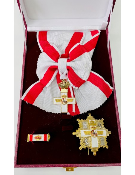 Gran Cruz del Mérito Aeronáutico distintivo blanco con banda - venera + Pasador