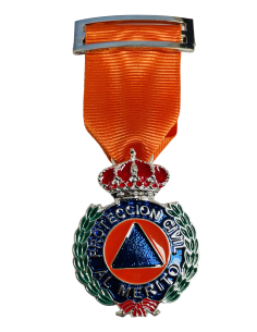 Medalla al Merito de la Protección Civil Dtvo Naranja Plata