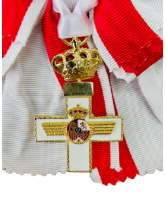 Gran Cruz del Mérito Aeronáutico distintivo blanco con banda - venera + Pasador 2
