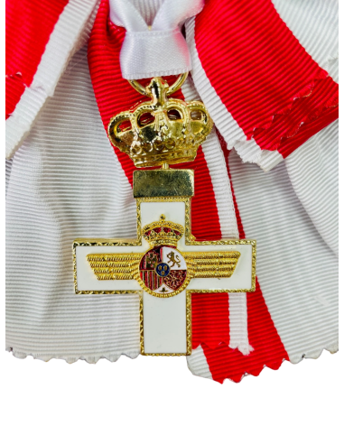 Gran Cruz del Mérito Aeronáutico distintivo blanco con banda - venera + Pasador