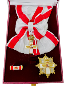 Gran Cruz del Mérito Aeronáutico distintivo blanco con banda - venera + Pasador