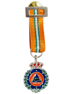 Medalla miniatura al mérito Protección Civil Andalucía Plata