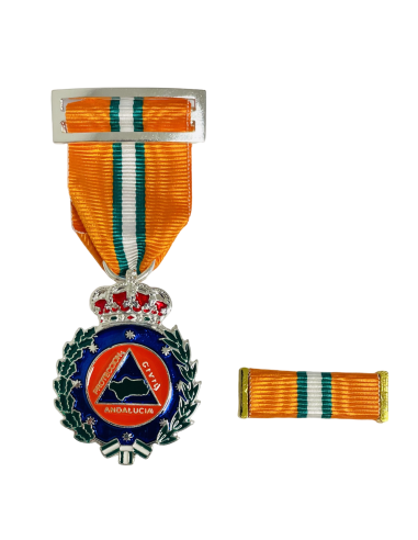 Medalla al mérito Protección Civil Andalucía Plata + Pasador de diario