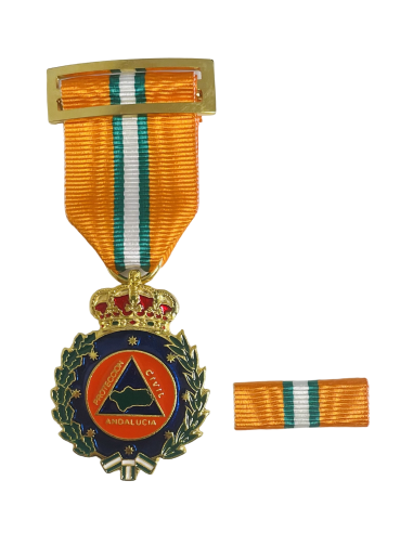 Medalla al mérito Protección Civil Andalucía Oro + Pasador de diario