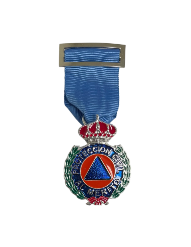 Medalla al Merito de la Protección Civil Dtvo azul Plata