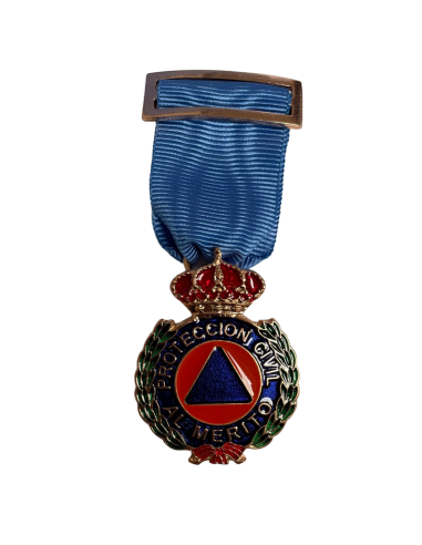 Medalla al Merito de la Protección Civil Dtvo Azul Bronce