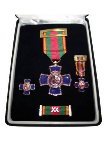Medalla Policial 20 Años  + pasador + pin + medalla miniatura
