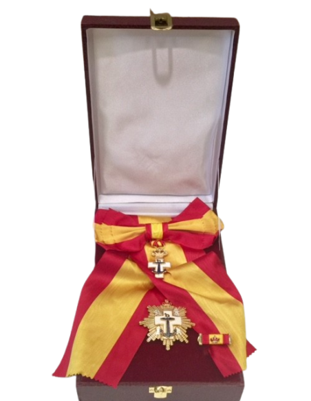 Gran Cruz del Mérito Naval Distintivo Blanco con banda - venera + Pasador