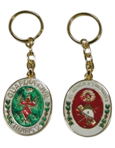 Llavero Guardia Civil de Tráfico Honor verde y blanco virgen del pilar