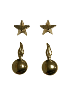 Emblema de Solapa Cuello Artillería de Estado Mayor ( Par)