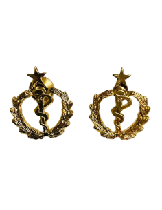 Emblema de Solapa Cuerpo Militar Sanidad MEDICINA Estado Mayor (Par)