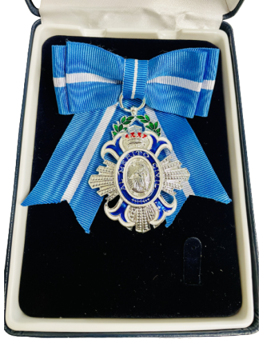 Lazo Dama Al Merito Civil Oficial Cruz Plata con estuche de lujo