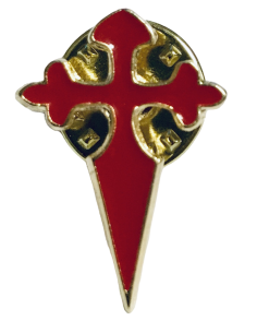 Pin Cruz de Santiago Dorado y Rojo