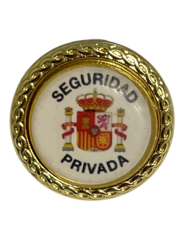 Pin redondo dorado Seguridad Privada