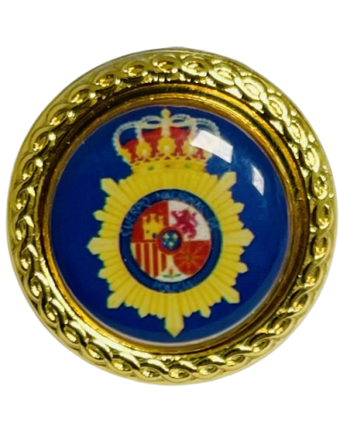 Pin redondo dorado Policía Nacional 