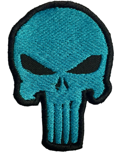 Parche Bordado Punisher Azul Con Velcro