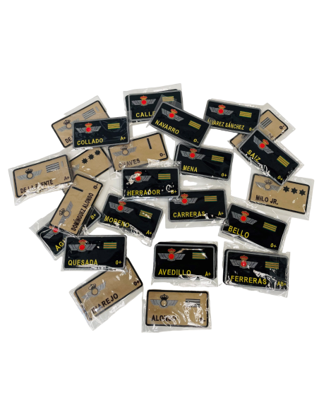 Galletas de FAENA Árida identificación PVC y Tela EJÉRCITO DEL AIRE