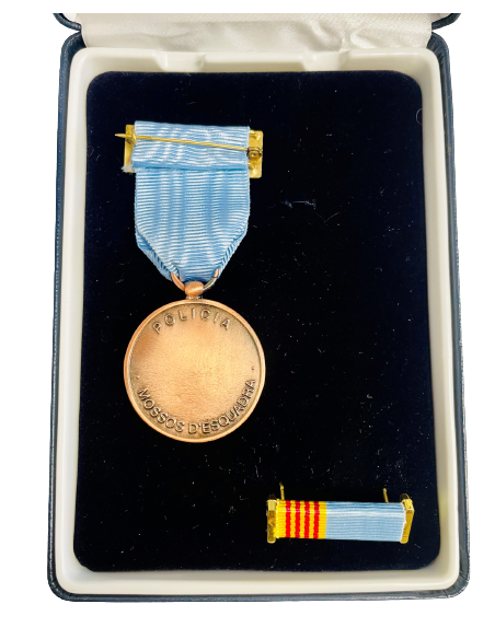 Medalla de Bronce Mossos d´Escuadra distintivo azul + Pasador + Estuche de lujo