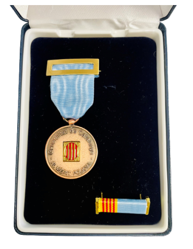 Medalla de Bronce Mossos d´Escuadra distintivo azul + Pasador + Estuche de lujo