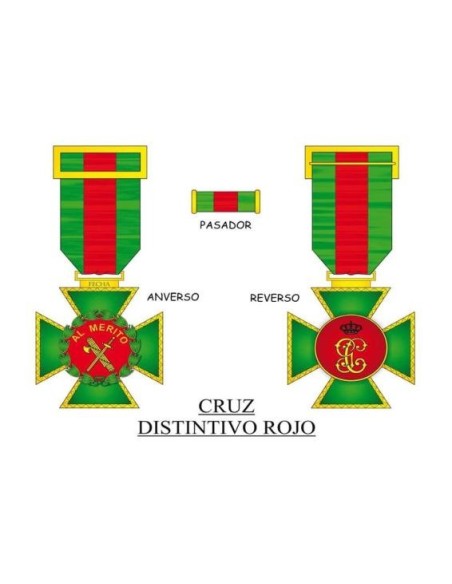 Medalla Cruz al Mérito Guardia Civil Distintivo Rojo