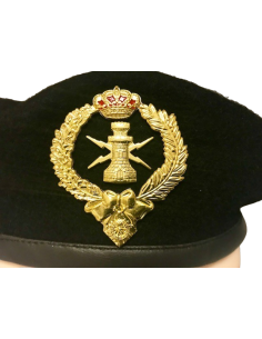 Boina negra de las unidades de los REGIMIENTOS DE TRANSMISIONES 1 y 2 ( RT ) 2