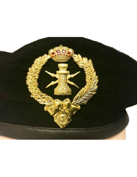 Boina negra de las unidades de los REGIMIENTOS DE TRANSMISIONES 1 y 2 ( RT )