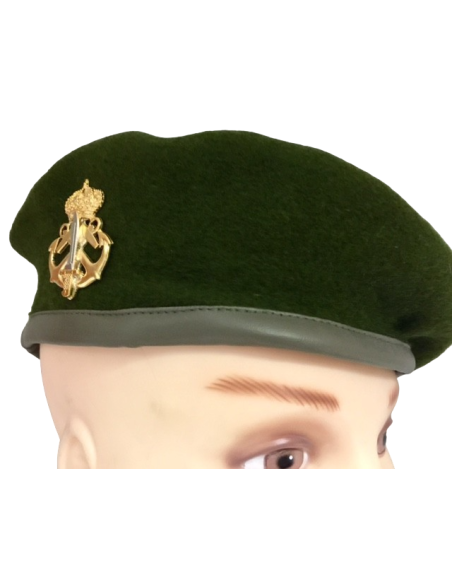 Boina Verde Infantería de Marina FGNE Emblema Metálico Metálico Dorado y Plata