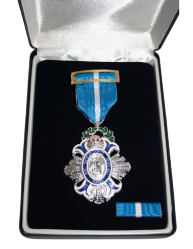Medalla Cruz Plata Merito Civil + Pasador + Estuche de lujo