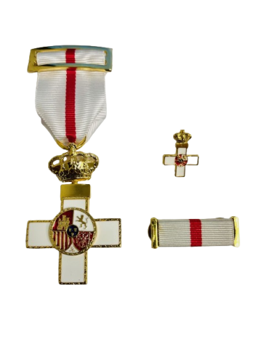 Cruz Merito Militar distintivo blanco + Pin + Pasador