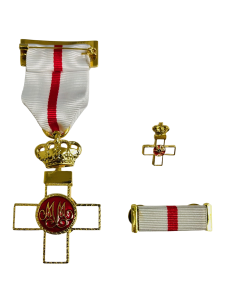 Conjunto Cruz Mérito Militar Distintivo Blanco con Pasador + Pin 2