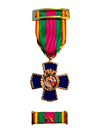 Medalla a la dedicación policial 20 años + Pasador de diario Automontaje