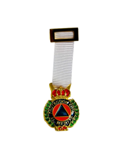 Medalla Miniatura Oro Protección Civil Distintivo Blanco