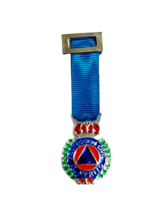 Medalla Miniatura Plata Protección Civil Distintivo Azul