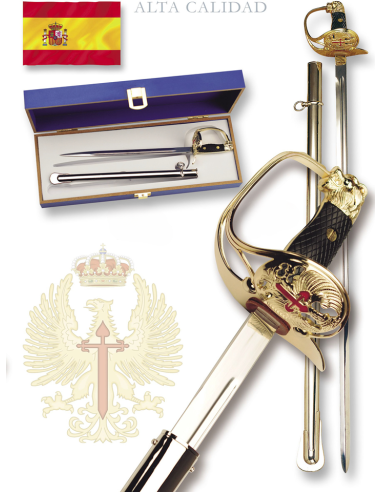 Miniatura Sable Oficial del Ejército de Tierra , con estuche de lujo