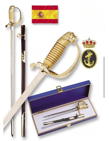 Miniatura Sable de la Armada Española , con estuche de lujo