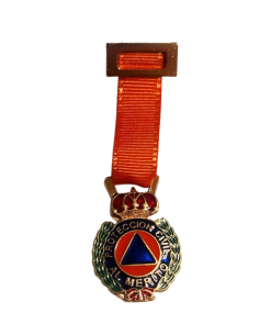 Medalla Miniatura Bronce Protección Civil Distintivo Naranja