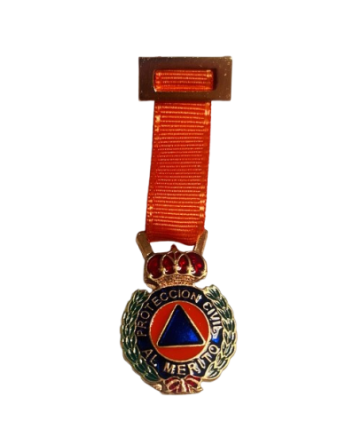 Medalla Miniatura Bronce Protección Civil Distintivo Naranja