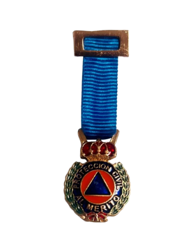 Medalla Miniatura Bronce Protección Civil Distintivo Azul