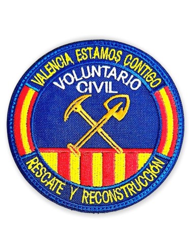 Parche Bordado Voluntario Civil (Rescate y Reconstrucción)