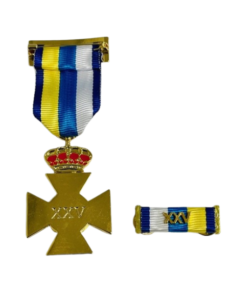 Cruz de la Permanencia Policía Local Canarias XXV Años + Pasador de diario