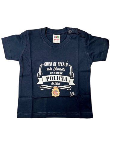 Camiseta Negra bebe Avila Cuerpo Nacional de Policía 0/1 mes